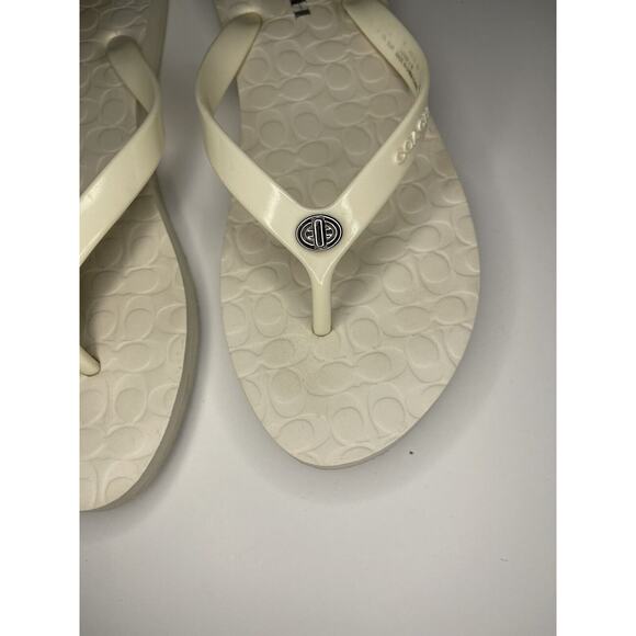 Coach Flip Flop Slide Womens Logo Sandal Abbigail Size 9B Beach Shoe Vacation - Picture 4 of 5